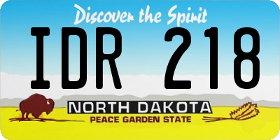 ND license plate IDR218