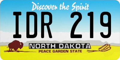 ND license plate IDR219