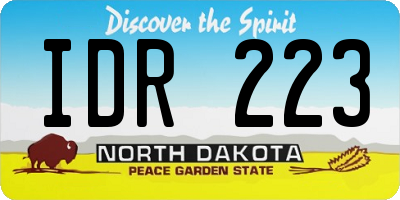 ND license plate IDR223