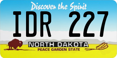 ND license plate IDR227