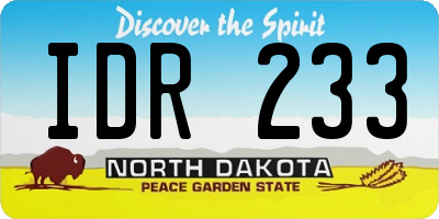 ND license plate IDR233