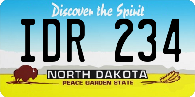 ND license plate IDR234