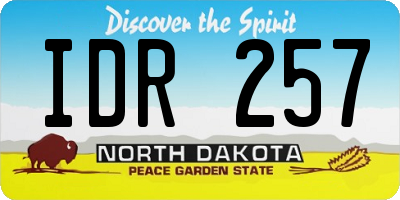 ND license plate IDR257