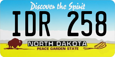 ND license plate IDR258