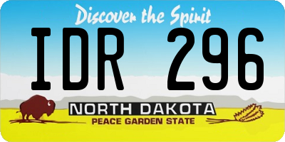 ND license plate IDR296