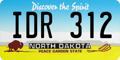 ND license plate IDR312