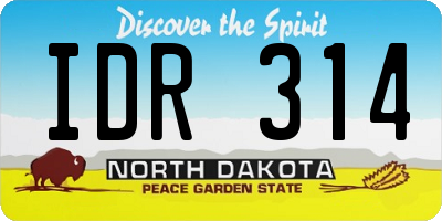 ND license plate IDR314
