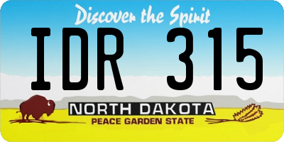 ND license plate IDR315