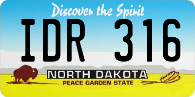 ND license plate IDR316