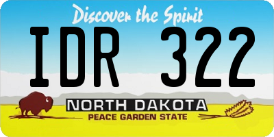 ND license plate IDR322