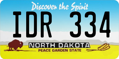 ND license plate IDR334
