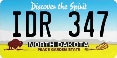 ND license plate IDR347