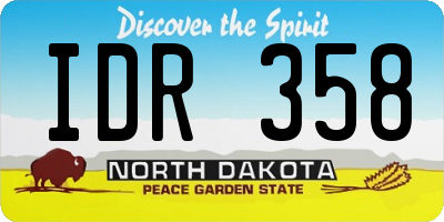 ND license plate IDR358