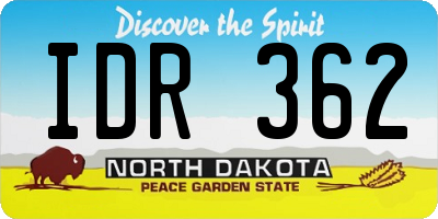 ND license plate IDR362