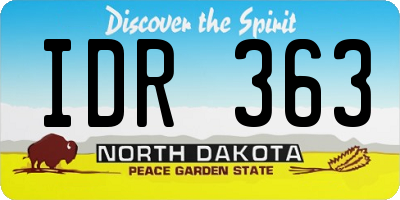 ND license plate IDR363