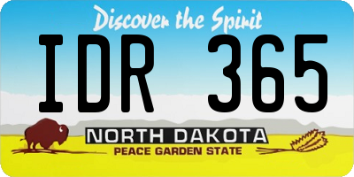 ND license plate IDR365