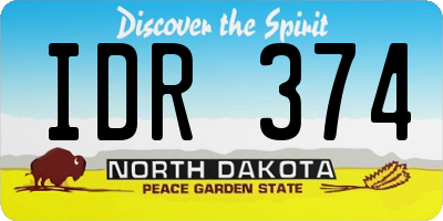 ND license plate IDR374