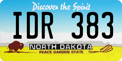 ND license plate IDR383