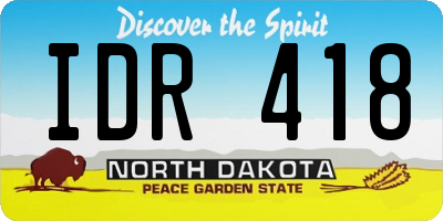 ND license plate IDR418