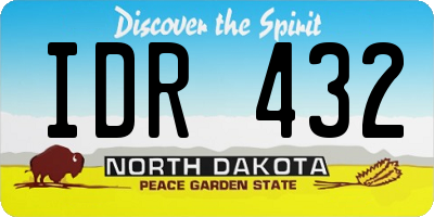 ND license plate IDR432