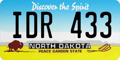 ND license plate IDR433