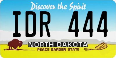ND license plate IDR444