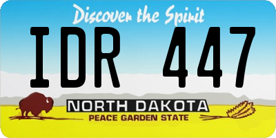 ND license plate IDR447