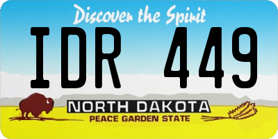 ND license plate IDR449