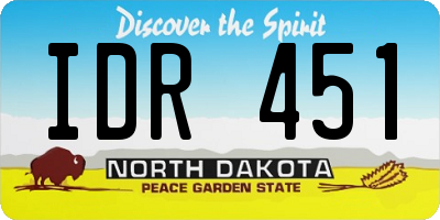 ND license plate IDR451
