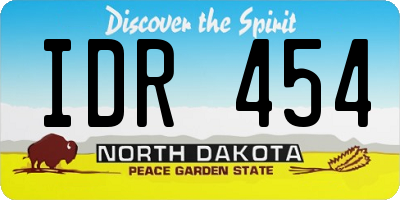 ND license plate IDR454