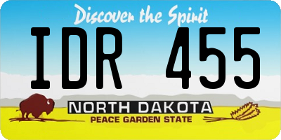 ND license plate IDR455