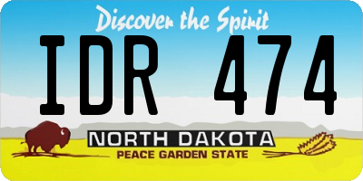 ND license plate IDR474