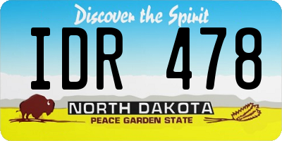 ND license plate IDR478