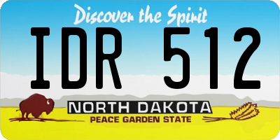 ND license plate IDR512