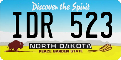 ND license plate IDR523