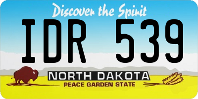 ND license plate IDR539