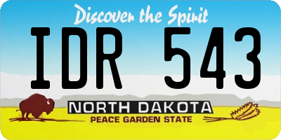 ND license plate IDR543