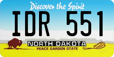 ND license plate IDR551