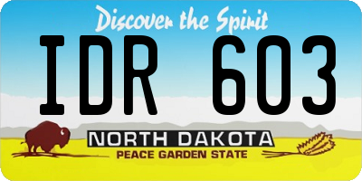 ND license plate IDR603
