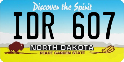 ND license plate IDR607
