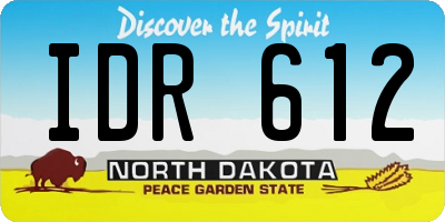 ND license plate IDR612