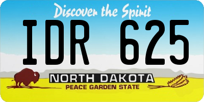 ND license plate IDR625