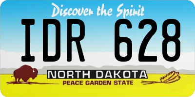 ND license plate IDR628