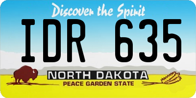 ND license plate IDR635