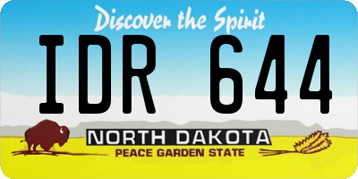 ND license plate IDR644