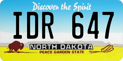 ND license plate IDR647
