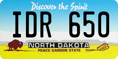 ND license plate IDR650