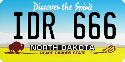 ND license plate IDR666