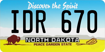 ND license plate IDR670