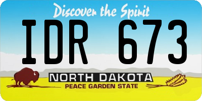 ND license plate IDR673